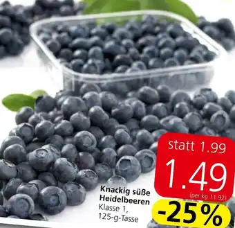 Spar Knackig Süße Heidelbeeren 125 g Angebot