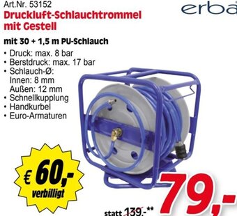 Zgonc erba Druckluft-Schlauchtrommel mit Gestell Angebot