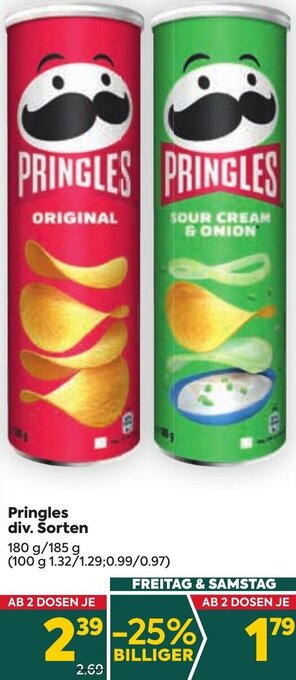 Billa Pringles div. Sorten 180 g/185 g Angebot