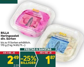 Billa Billa Heringssalat div. Sorten 170 g Angebot
