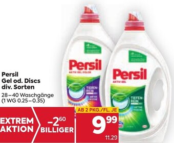Billa Persil gel od. Discs div. Sorten 28-40 WC Angebot