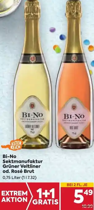 Billa Bi-No Sektmanufaktur Grüner Veltliner od. Rosé Brut 0,75 Liter Angebot