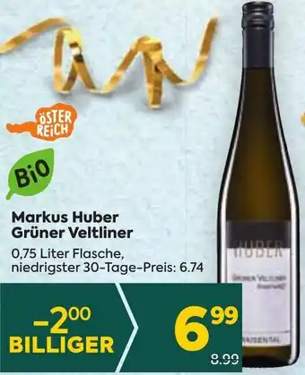 Billa Markus Huber Grüner Veltliner 0,75 Liter Angebot