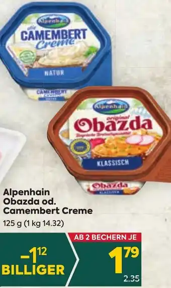Billa Alpenhain Obazda od. Camembert Creme 125 g Angebot