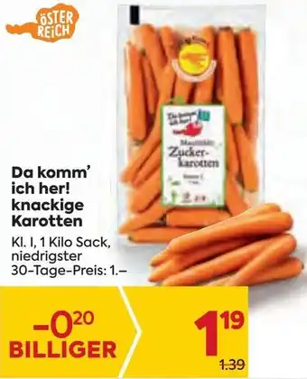 Billa Da Komm' ch her! Knackige Karotten Angebot