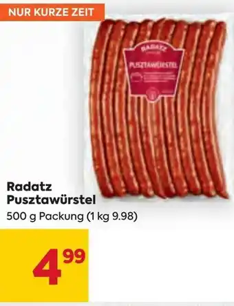Billa Radatz Pustawürstel 500 g Angebot