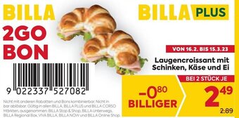 Billa Billa Laugencroissant mit Schinken, Käse und Ei Angebot