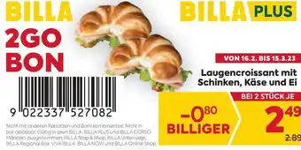 Billa Billa Laugencroissant mit Schinken, Käse und Ei Angebot