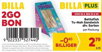 Billa Billa Bettafish Tu-Nah Sandwich div. Sorten per Packung Angebot