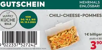 Billa Gutschein Chili-Cheese-Pommes Angebot