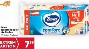 Billa Zewa Toilettenpapier div. Sorten 20 Rollen Angebot