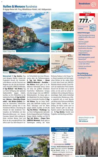 Lidl Italien & Monaco Rundreise Angebot