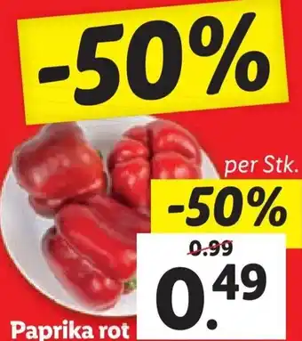 Lidl Paprika rot per Stk. Angebot
