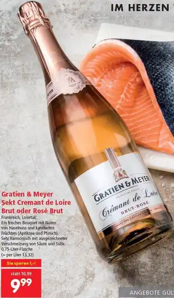 Interspar Gratien & Meyer Sekt Cremant de Loire Brut oder Rosé Brut 0,75 Liter Angebot