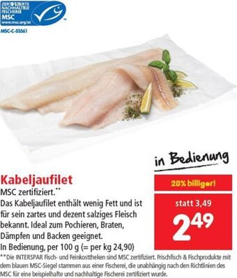 Interspar Kabeljaufilet 100g Angebot