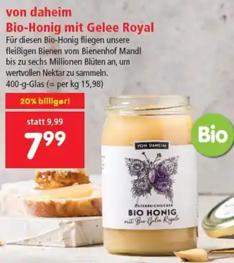Interspar von daheim Bio-Honig mit Gelee Royal 400g Angebot