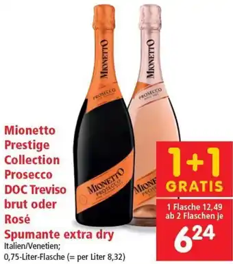 Interspar Mionetto Prestige Collection Prosecco DOC Treviso brut oder Rosé Spumante extra dry 0,75 Liter Angebot