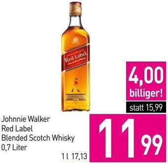 Sutterlüty Johnnie Walker Red Label Blended Scotch Whisky 0,7 Liter Angebot