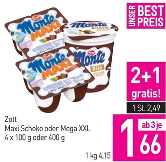 Sutterlüty Zott Maxi Schoko oder Mega XXL 4 x 100 g oder 400 g Angebot