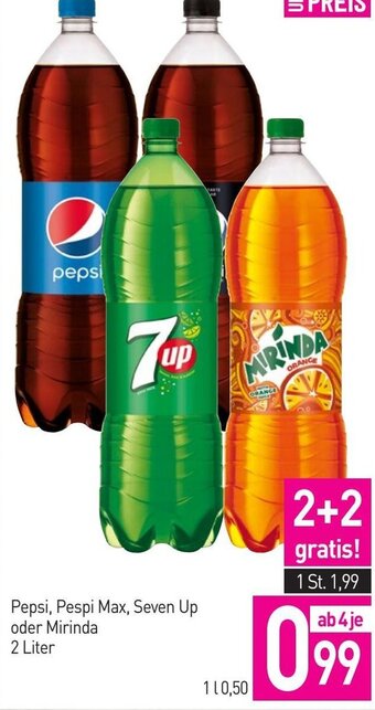 Sutterlüty Pepsi, Pepsi Max, Seven Up oder Mirinda 2 Liter Angebot