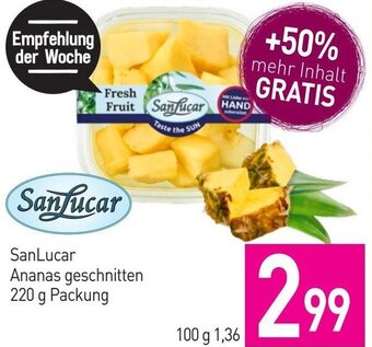 Sutterlüty SanLucar Ananas geschnitten 220 g Packung Angebot