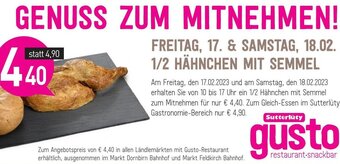 Sutterlüty 1/2 Hähnchen mit Semmel Angebot