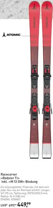 Intersport Atomic Racecarver Redster Ti Angebot