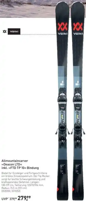 Intersport Völkl Allmountaincarver Deacon LTD Angebot