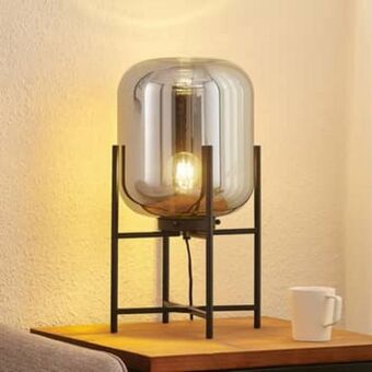 Lampenwelt Lindby tianina tischlampe, glaskolben rauchgrau Angebot