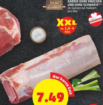 PENNY Karree Ohne Knochen und Ohne Schwarte pro kilo Angebot