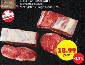 PENNY Beiried od. Rostbraten pro kilo Angebot