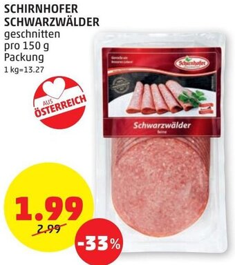 PENNY Schirnhofer Schwarzwälder 150 g Angebot