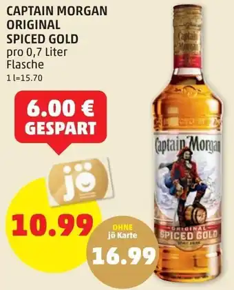 PENNY Captain Morgan Original Spiced gold 0,7 Liter Angebot