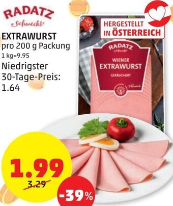 PENNY Radatz Extrawurst 200 g Angebot