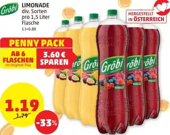 PENNY Gröbi Limonade 1,5 Liter Angebot