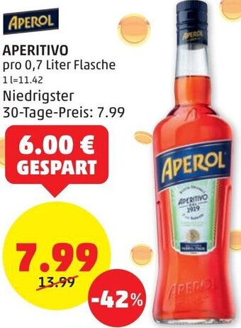 PENNY Aperol Aperitivo 0,7 Liter Angebot
