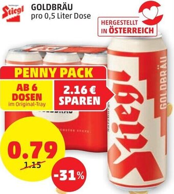 PENNY Stiegl Goldbräu 0,5 Liter Angebot
