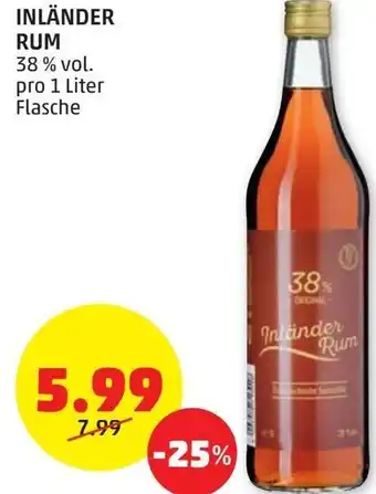 PENNY Inländer Rum 1 Liter Angebot