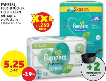 PENNY Pampers Feuchttücher Fresh Clean od. Aqua Angebot