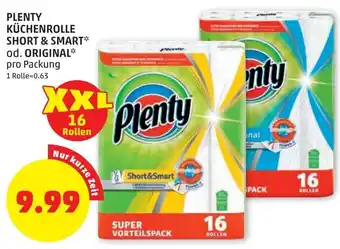 PENNY Plenty Küchenrolle Short & Smart od. Original 16 Rollen Angebot
