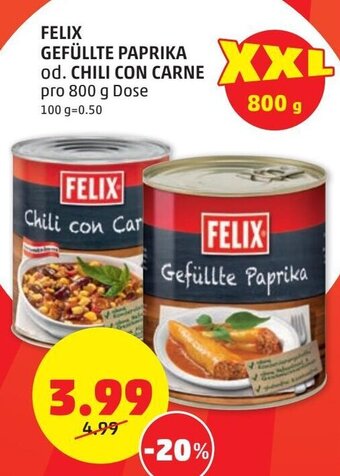 PENNY Felix Gefullte Paprika od. Chili Con Carne 800 g Angebot