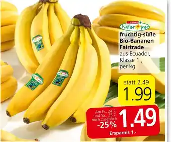 Spar Fruchtig-Süße Bio Bananen Fairtrade per kilo Angebot