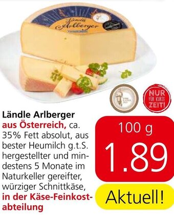 Spar Ländle Arlberger 100g Angebot