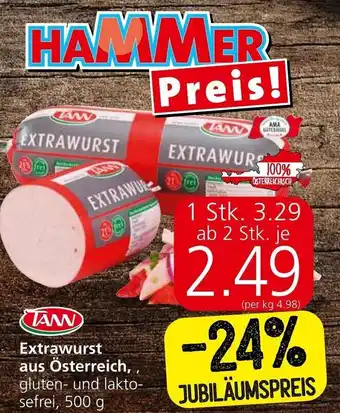 Spar Tann Extrawurst aus Österreich 500 g Angebot