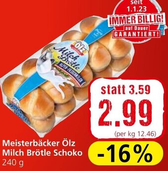 Spar Meisterbäcker Ölz Milch Brötle Schoko 240g Angebot