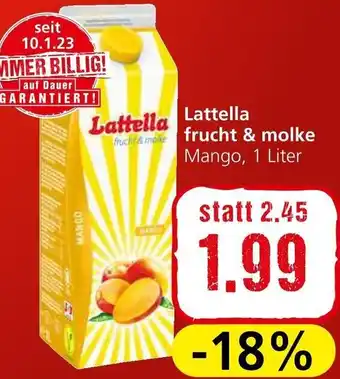 Spar Lattella Frucht & Molke 1 Liter Angebot