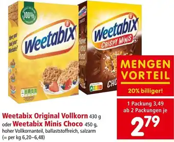 Interspar Weetabix Original Vollkorn 430 g oder Weetabix Minis Choco 450 g Angebot
