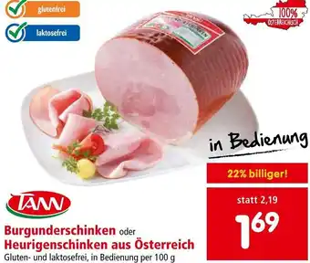Interspar Tann Burgunderschinken oder Heurigenschinken aus Österreich 100 g Angebot