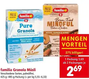Interspar familia Granola Müsli 425g-485g Angebot
