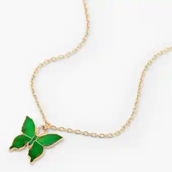 Claire's Gold butterfly mood pendant necklace Angebot